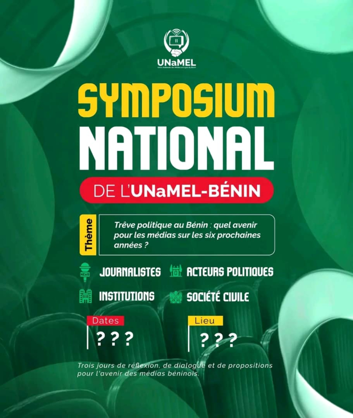 Symposium national sur la trêve politique au bénin :L'Unamel-Bénin se mobilise pour la réussite de l'événement