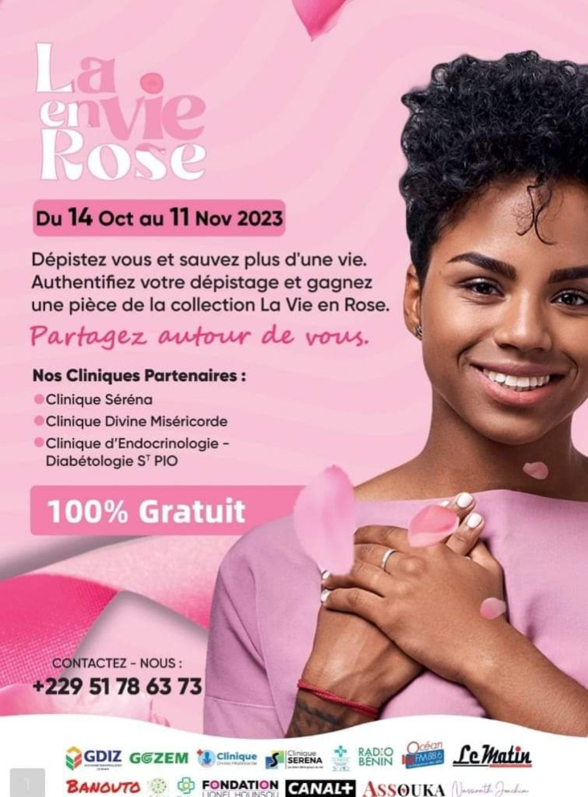 À TRAVERS LA CAMPAGNE « LA VIE EN ROSE » AU BÉNIN : Canal+ soutient le dépistage du cancer du sein