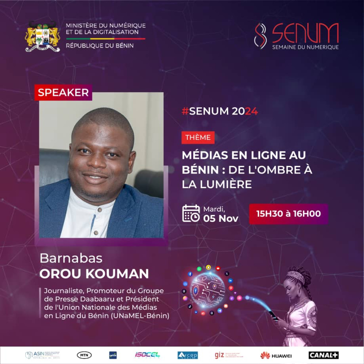 PARTICIPATION DE L’UNAMEL-BÉNIN À LA SENUM 2024 : Le président Barnabas Orou Kouman anime une communication ce jour