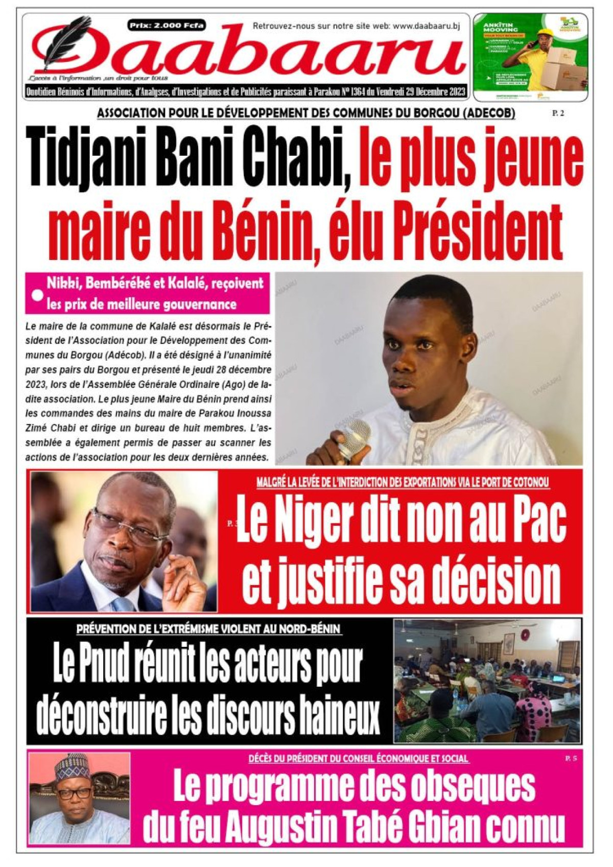 Parution du vendredi 29 décembre : Dernière parution de l&rsquo;année 2023