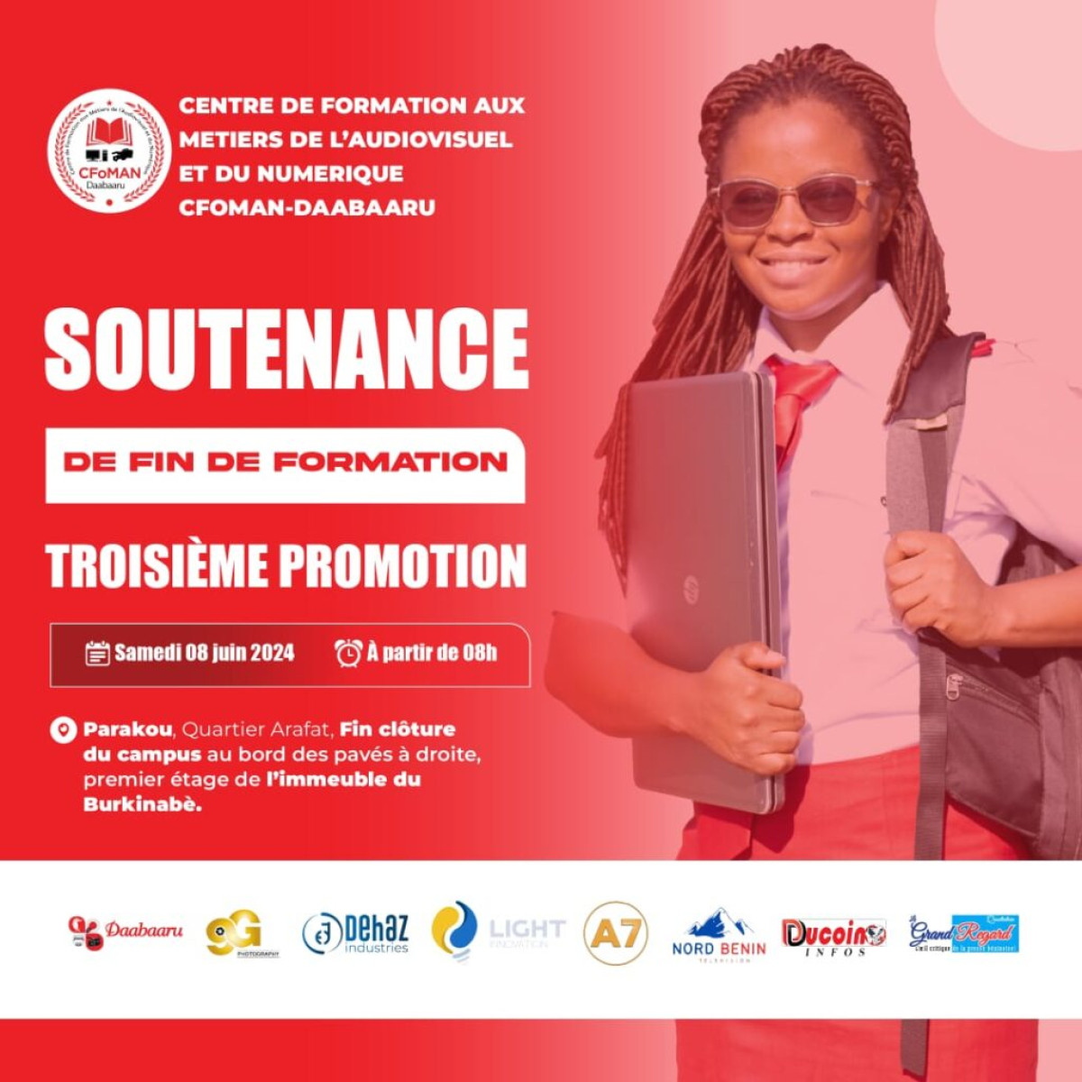 SOUTENANCE AU CENTRE DE FORMATION AUX MÉTIERS DE L’AUDIOVISUEL ET DU NUMÉRIQUE À PARAKOU : Les étudiants du Cfoman-Daabaaru planchent le 8 juin prochain