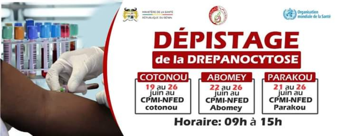JOURNEE MONDIALE DE LUTTE CONTRE LA DREPANOCYTOSE :Hounkpatin recommande le test d’électrophorèse avant le mariage . Une vaste campagne de sensibilisation et de dépistage lancée