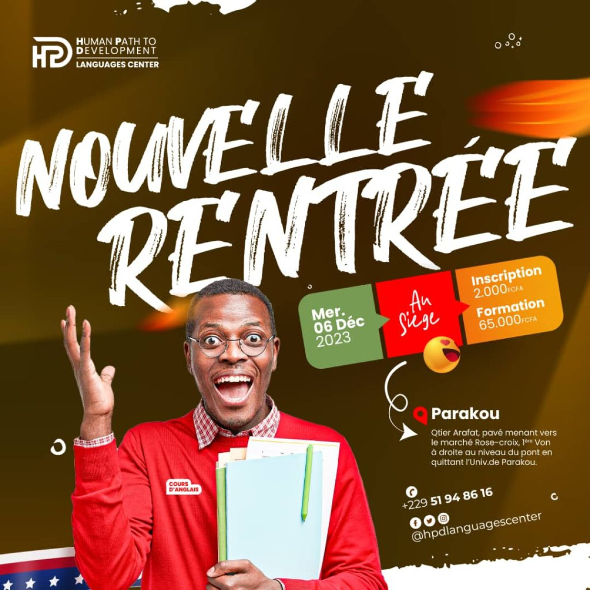 FORMATION EN ANGLAIS À PARAKOU : La rentrée à Hpd languages Center prévue le 6 décembre