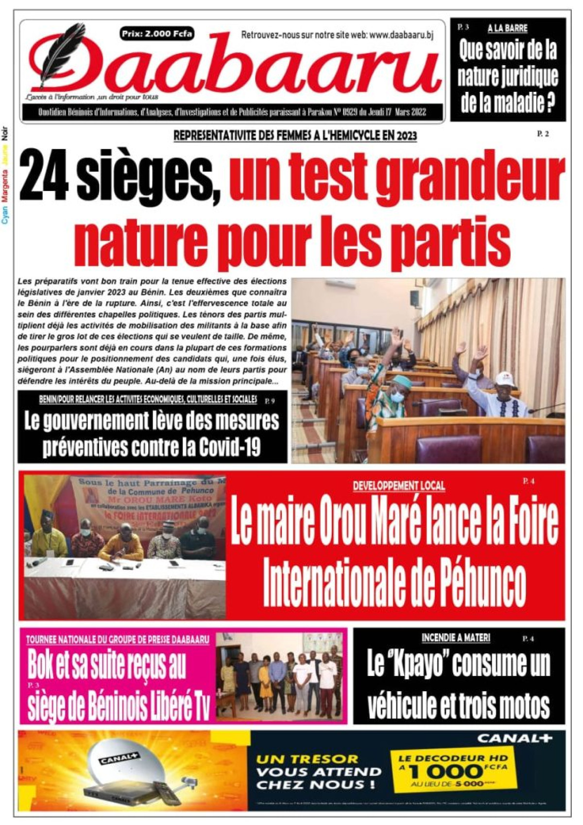 UNE DU JEUDI 17 MARS 2022