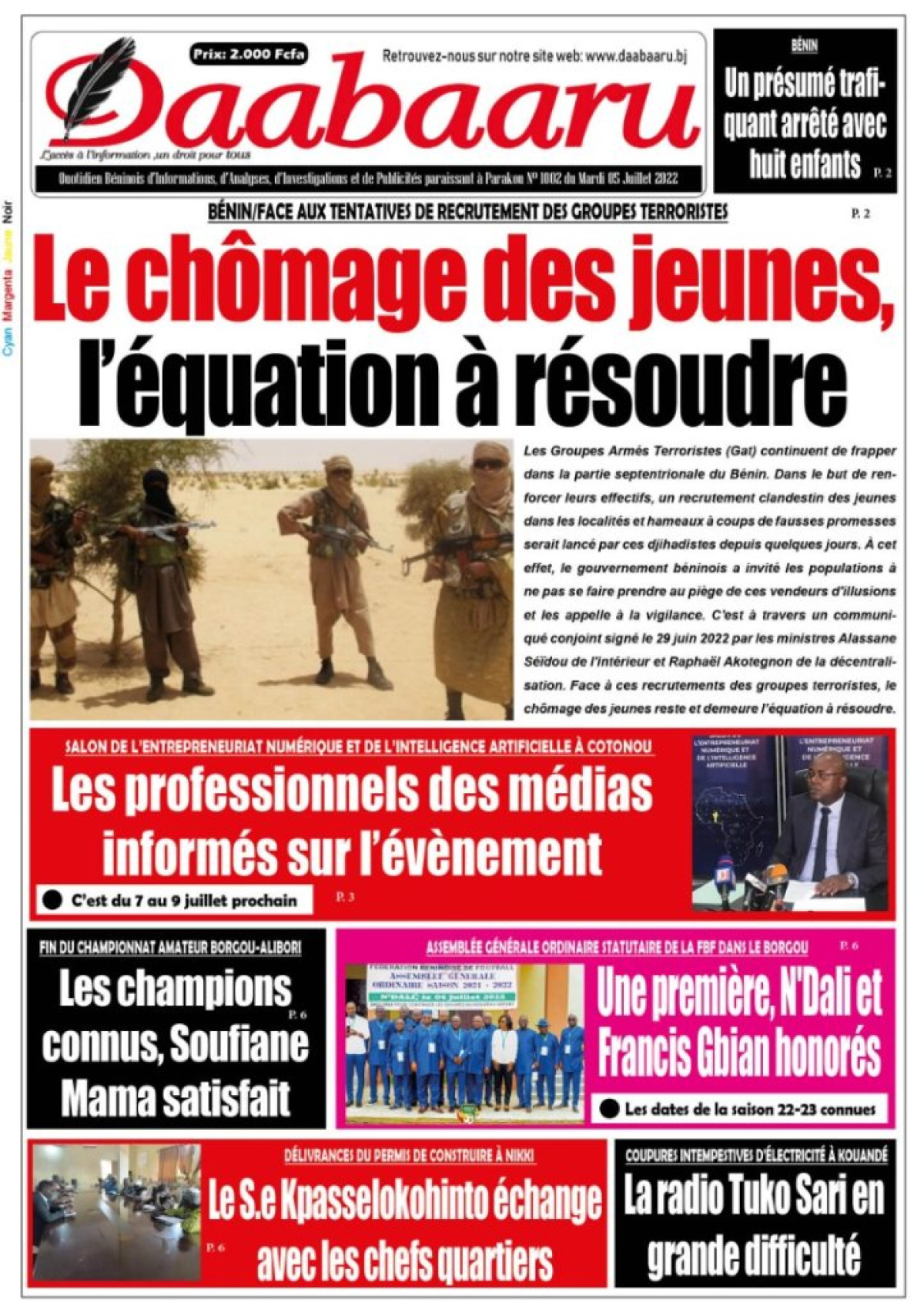 UNE DU MARDI 5 JUILLET 2022