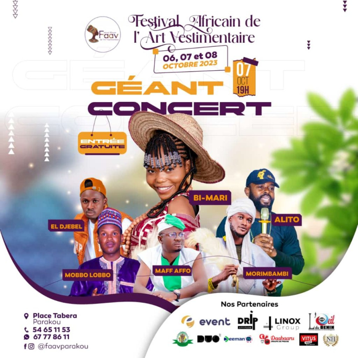 PARAKOU/FESTIVAL AFRICAIN DE L’ART VESTIMENTAIRE : Un géant concert organisé ce 7 octobre