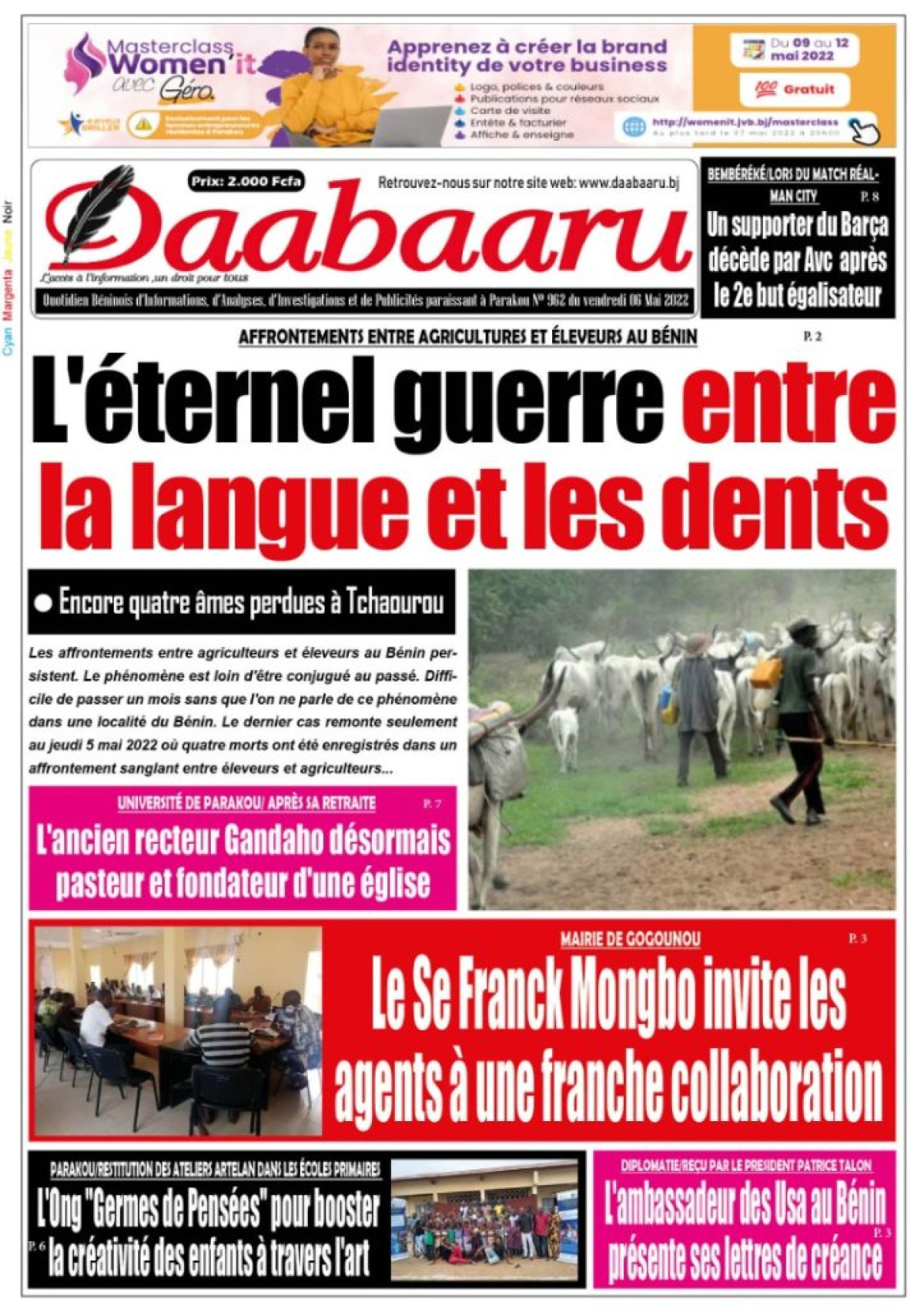 UNE DU VENDREDI 6 MAI 2022