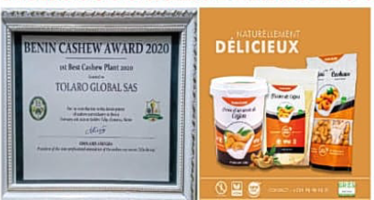 2E ÉDITION DU « BENIN CASHEW DAY » : Tolaro Global distinguée, 1ère créatrice de richesses dans l’industrie du cajou au Bénin