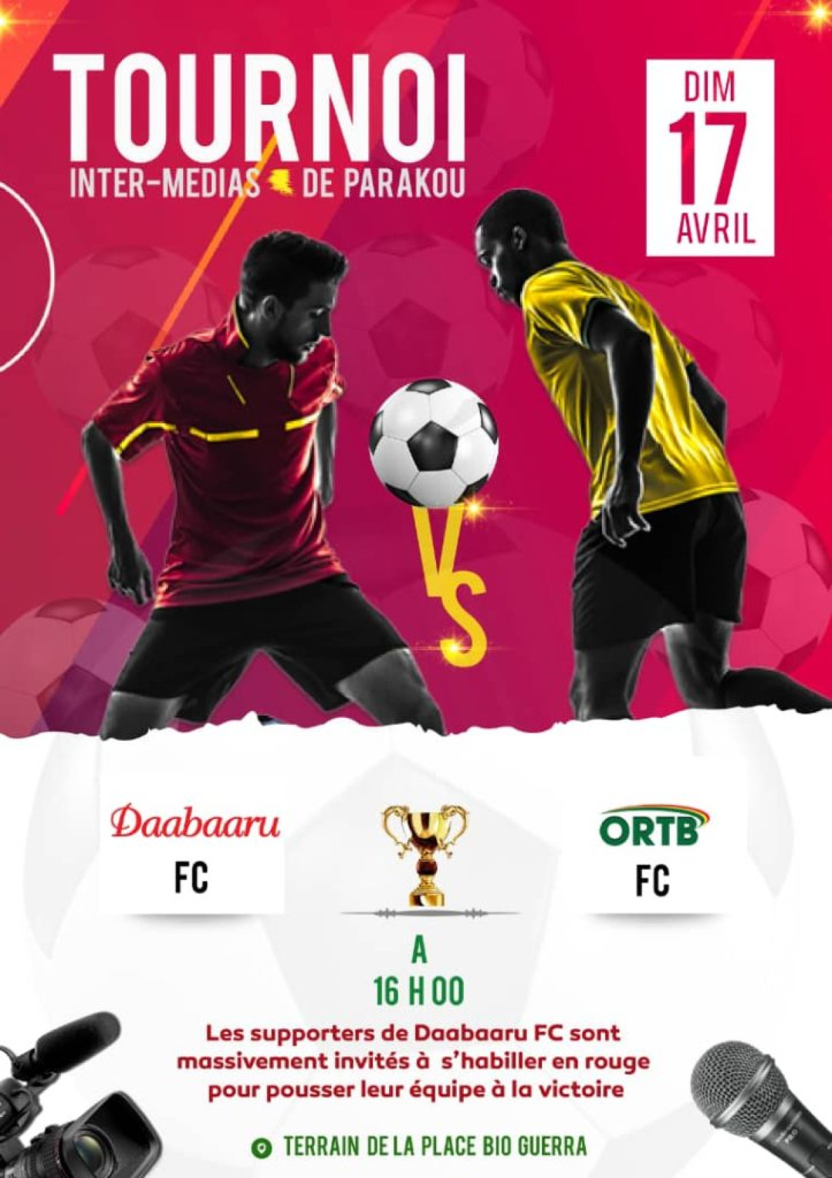 TOURNOI INTER-MÉDIAS DE PARAKOU : Daabaaru affronte Ortb demain à 16h