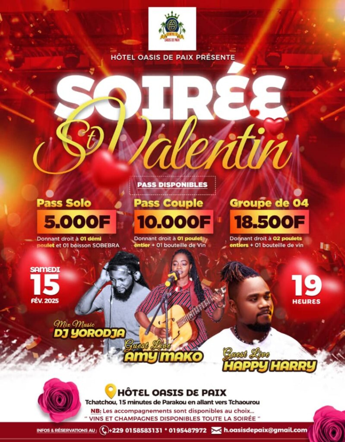 Célébration de la Saint-Valentin: Oasis de Paix organise une soirée spéciale le samedi 15 février
