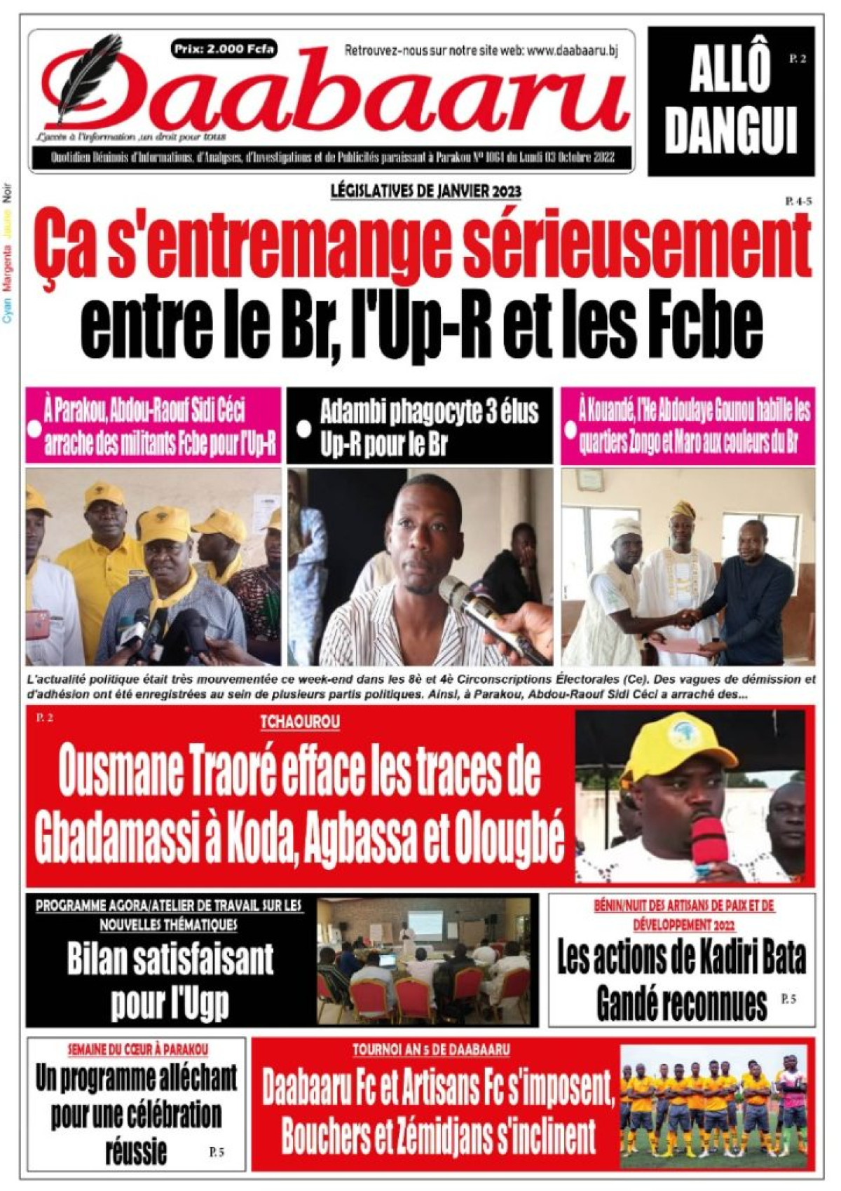 UNE DU LUNDI 3 OCTOBRE 2022