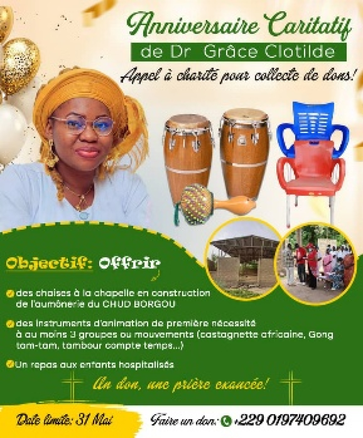 En prélude à son anniversaire: Dr Grâce Amouzouvi lance un appel pour collecter des dons