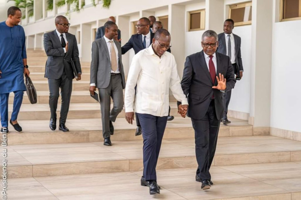 TÊTE-À-TÊTE ENTRE PATRICE TALON ET ALIKO DANGOTE À COTONOU : Vers l’amélioration du climat des affaires Bénino-Nigérianes . Le Président Tinubu, l’élément facilitateur ?
