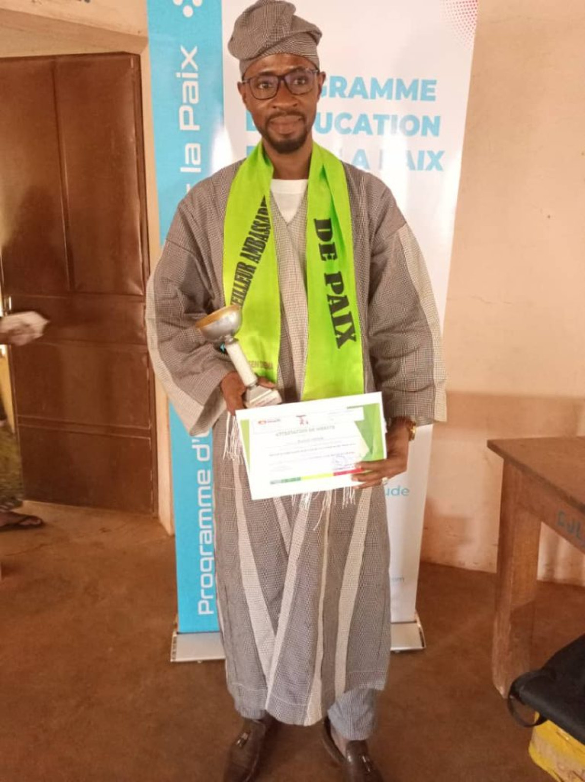 COMMUNE DE OUASSA-PÉHUNCO : Rachidi Adam distingué Meilleur Ambassadeur de Paix