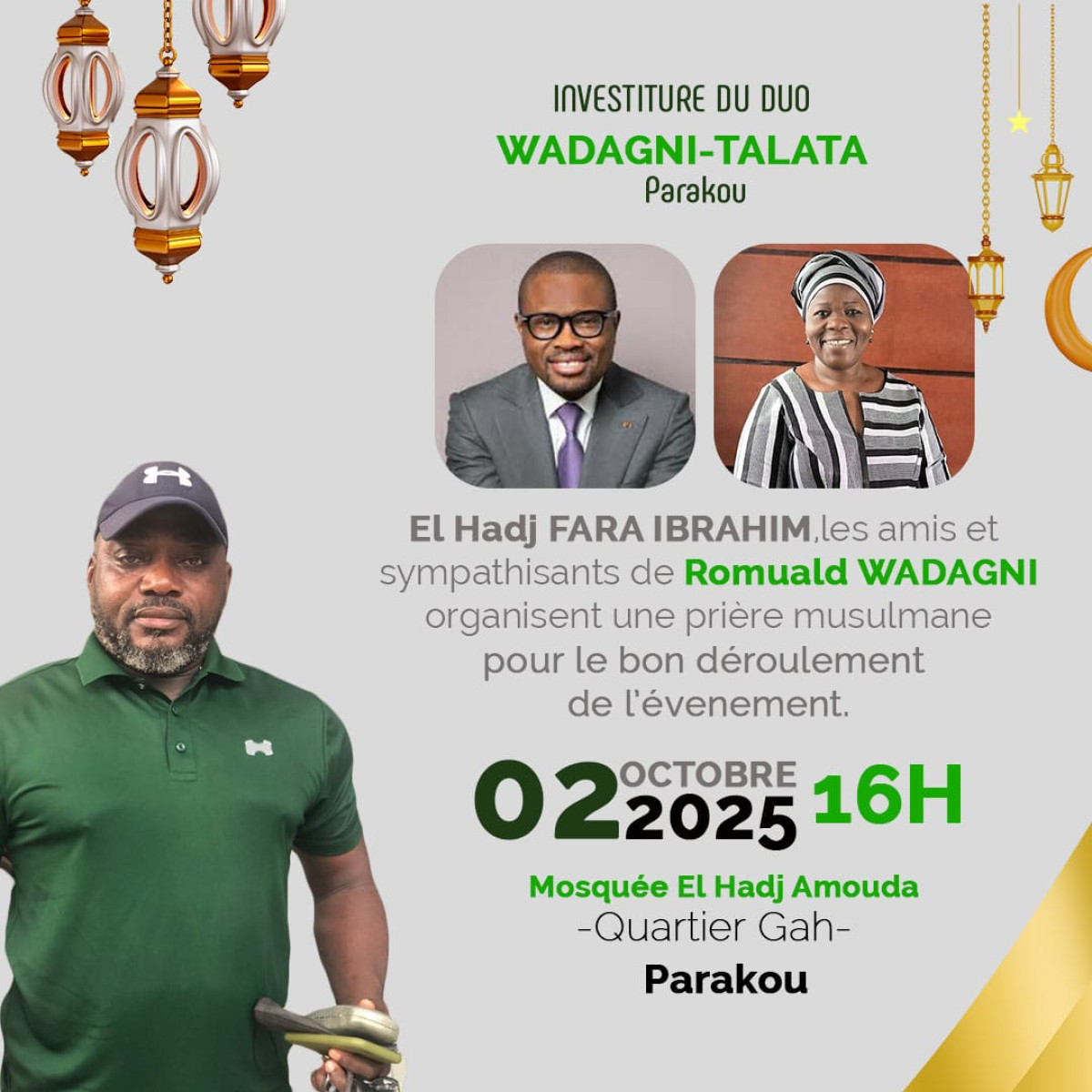Pour que l'investiture du duo Wadagni-Talata se déroule en paix, une grande prière prévue demain à la mosquée Amouda de Parakou