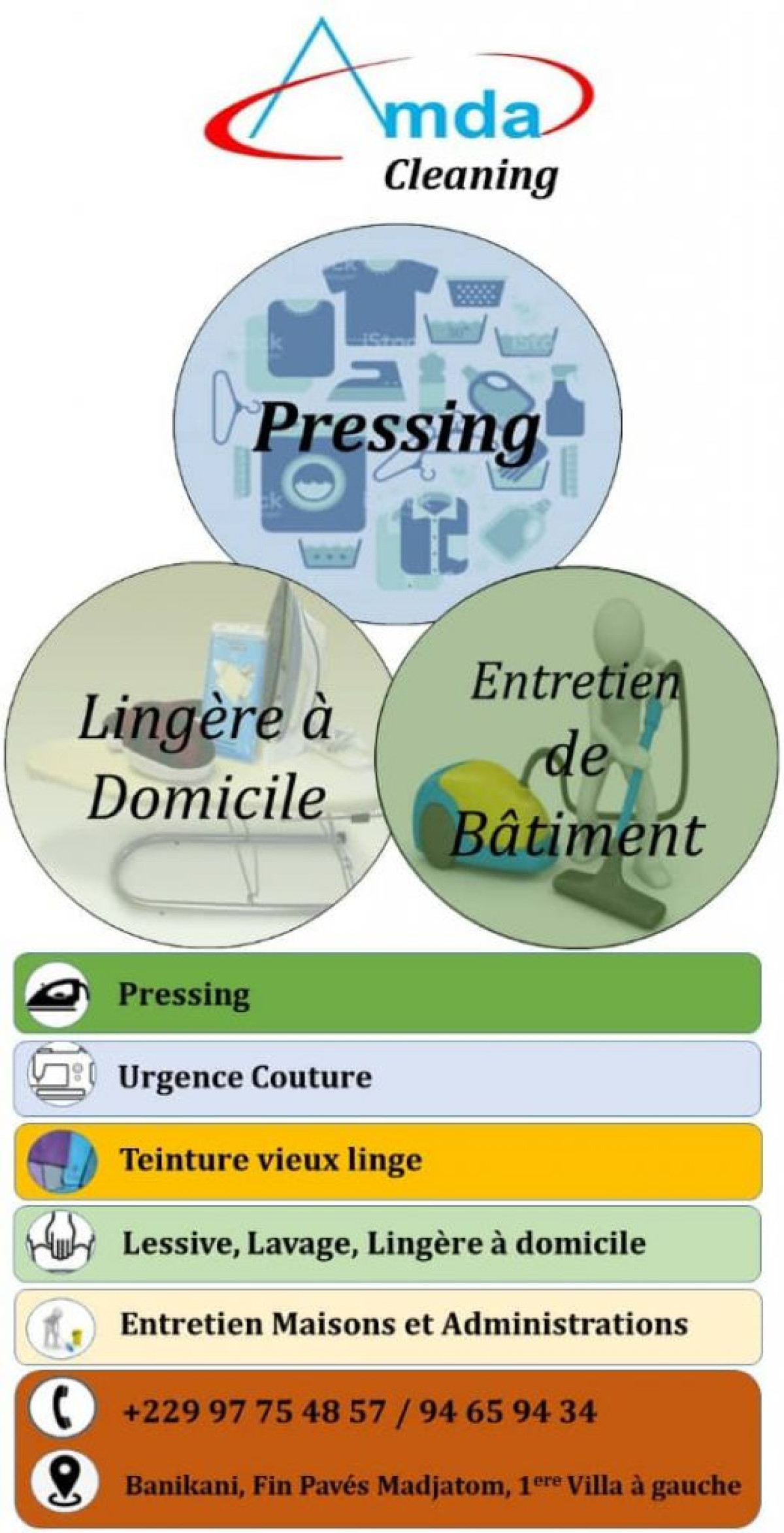 POUR LA PROPRETÉ DE VOS LINGES, Optez pour « Amda Clean «