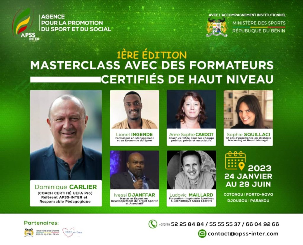 BÉNIN : L’Apss-Inter organise une formation de haut niveau à l’endroit des acteurs du sport . C’est avec l’accompagnement institutionnel du ministère des sports