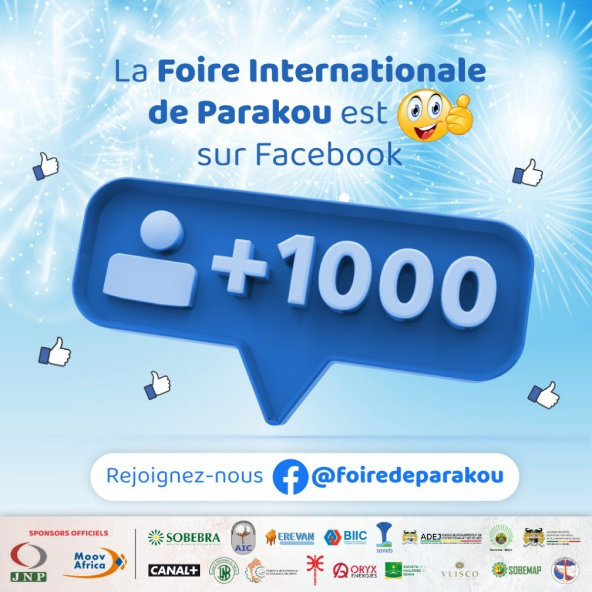 FIP 2021 : Abonnez-vous à la page Facebook pour ne rien rater _ Plus de 1000 abonnés déjà connectés