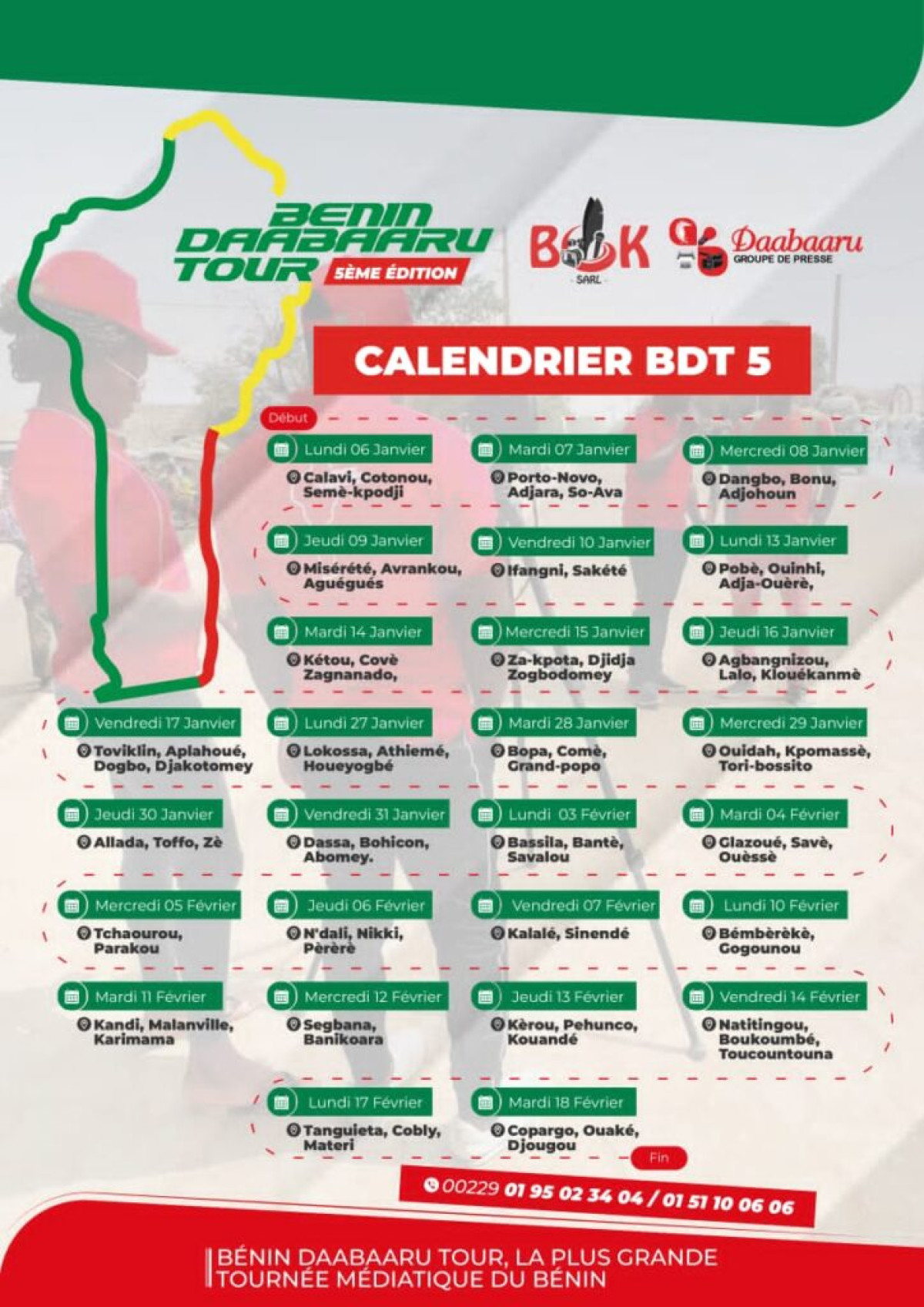Bénin daabaaru tour 5: voici le programme complet