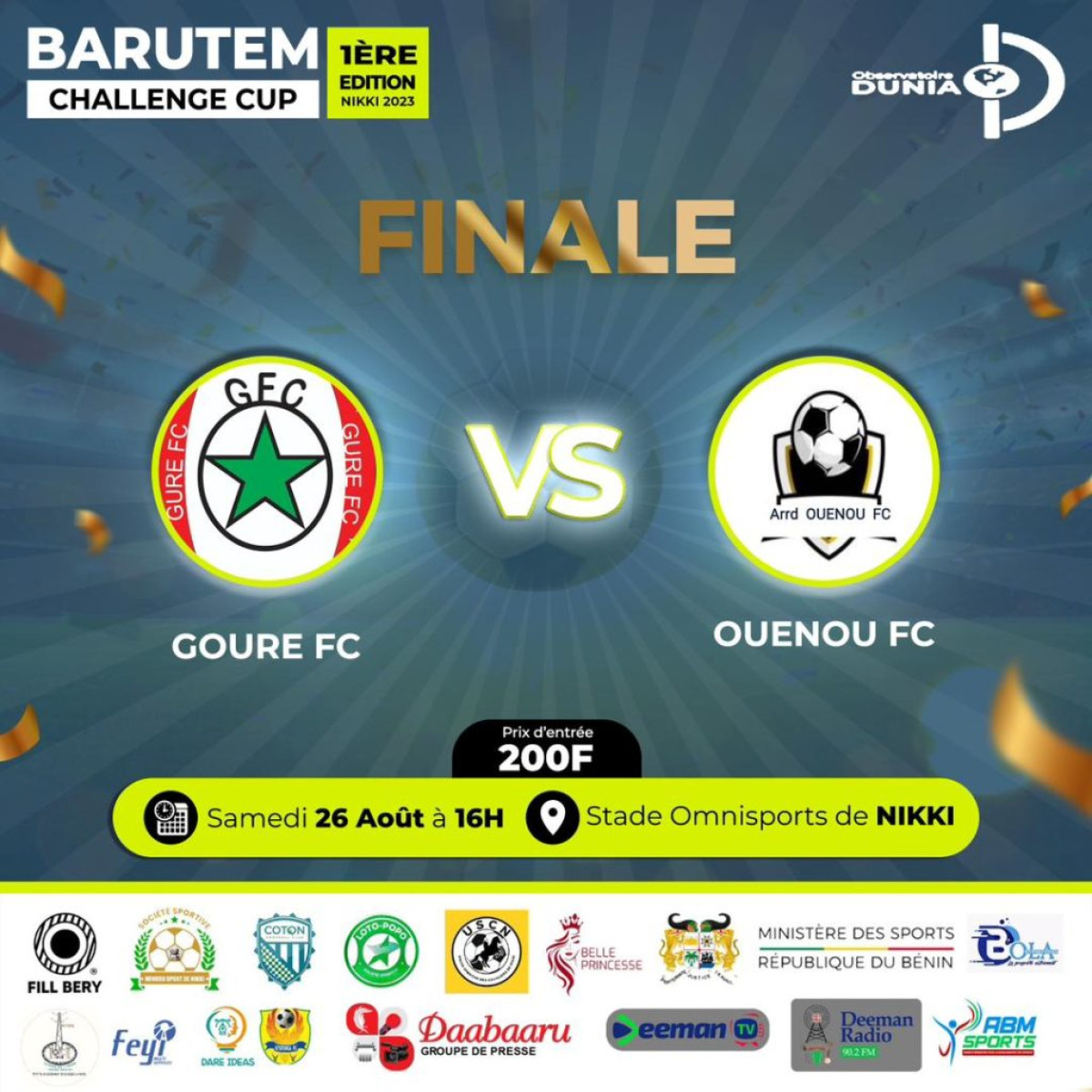 BARUTEM CHALLENGE CUP NIKKI 2023 : L’apothéose est pour ce samedi . Voici les prix à distribuer