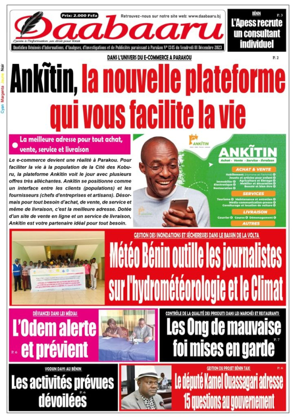 Parution du vendredi 01 décembre 2023