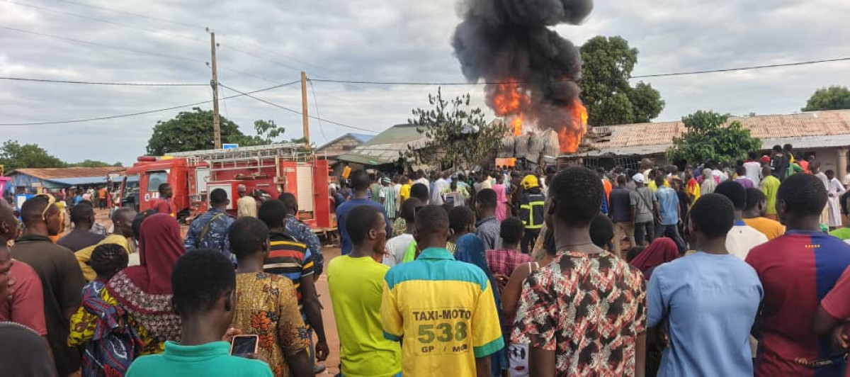 Incendie de l'essence frelatée à Banikoara :Un mort enregistré, des blessés et plusieurs dégâts matériels