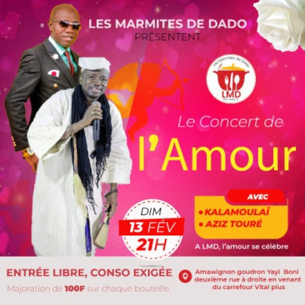 FETE DE SAINT VALENTIN AU BAR « LES MARMITES DE DADO » À PARAKOU : Aziz Touré et Kalamoulaï sur scène