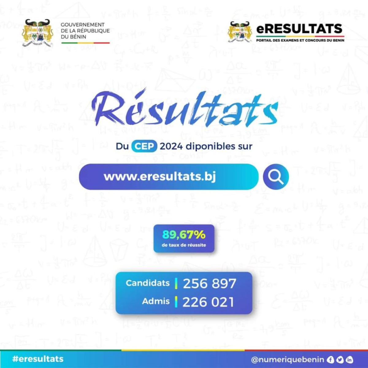 RÉSULTATS CEP 2024 AU BÉNIN : 89,67 % des candidats sont admis . La magie de la reine du numérique Aurélie Adam Soulé pour consulter les résultats