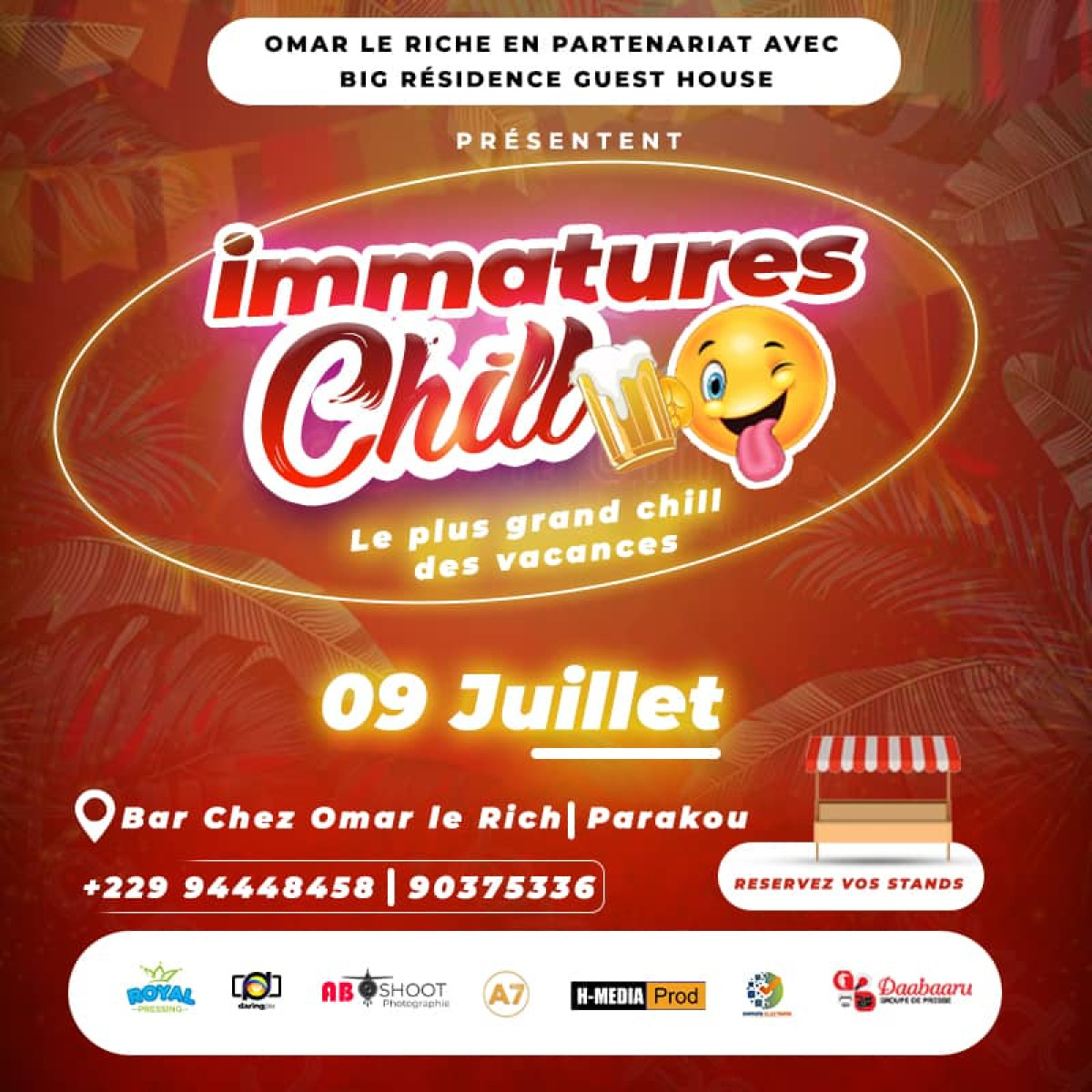 IMMATURES CHILL À PARAKOU : Un show case inédit à ne pas rater le 9 juillet prochain