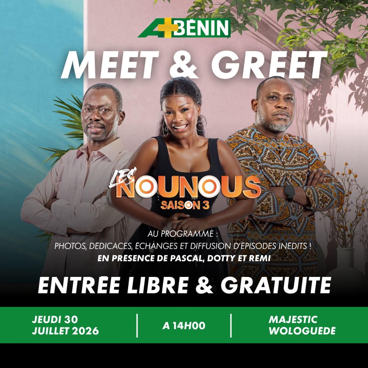 Échange avec des acteurs de la série "Les nounous" au Majestic Wologuèdè: A+ Bénin invite le public le jeudi