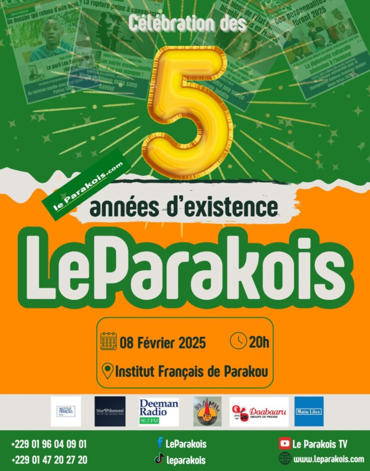 Pour ses 5 ans d’existence: le journal « le parakois » organise une soirée à l’institut français de parakou