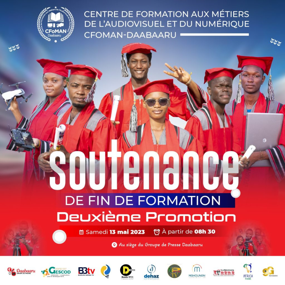 FORMATION AUX MÉTIERS DE L’AUDIOVISUEL ET DU NUMÉRIQUE À PARAKOU : Les étudiants de la deuxième promotion du Cfoman-Daabaaru planchent demain