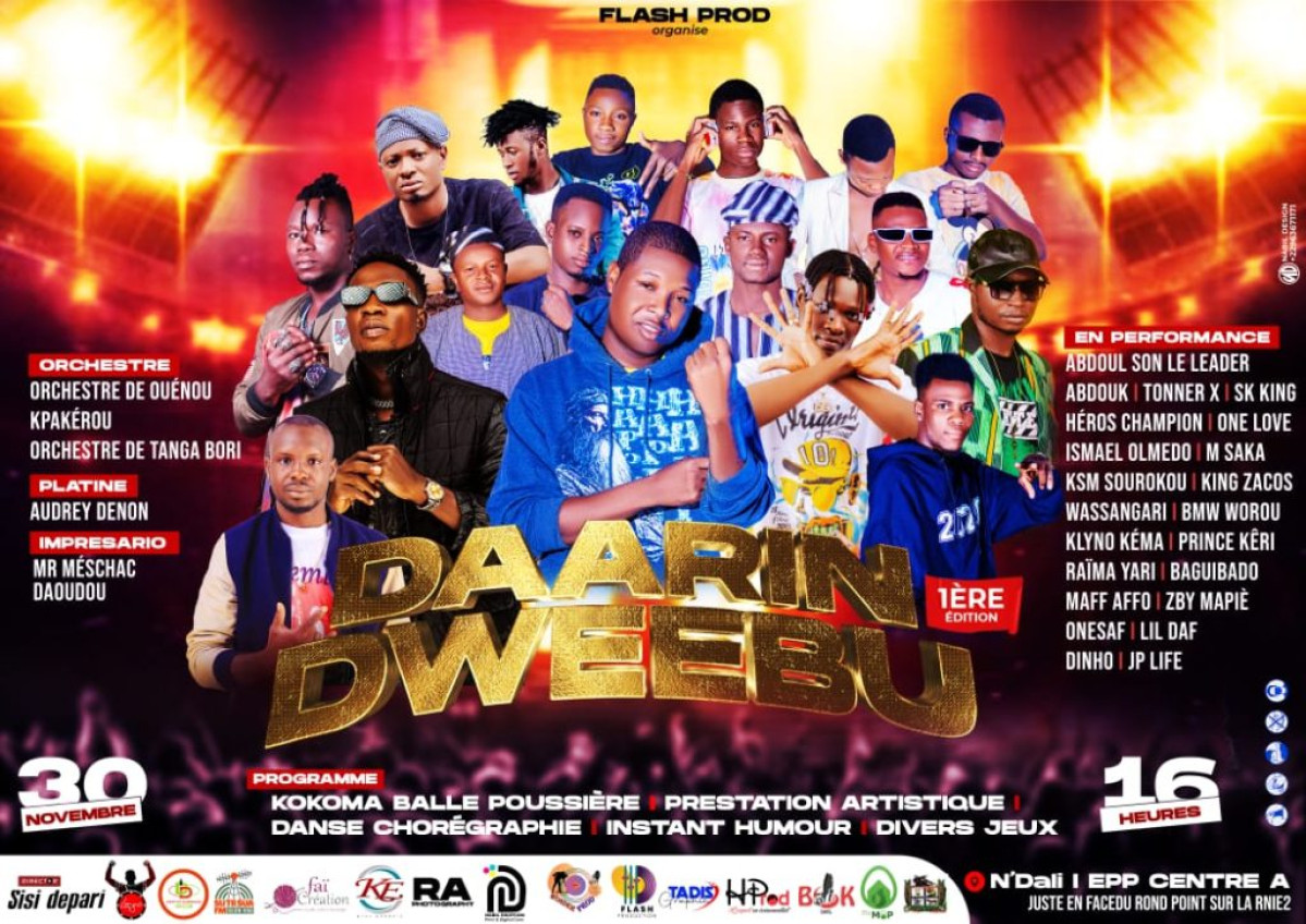 BORGOU/PREMIÈRE ÉDITION DE DAARIN DWEEBU À N’DALI : Flash Production annonce un géant spectacle le 30 novembre prochain