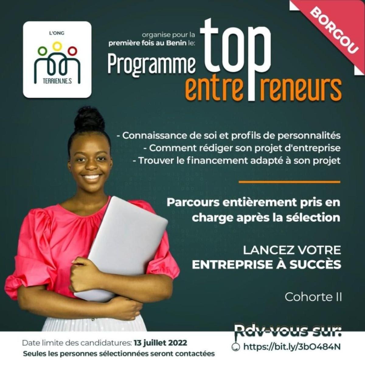 BORGOU/PROGRAMME TOP ENTREPRENEURS DE BONI RICHARD OUOROU : Voici le lien d’inscription