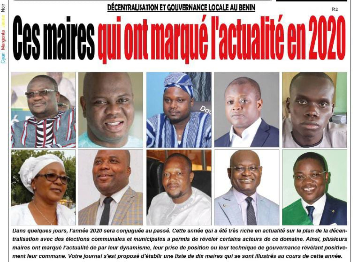 DÉCENTRALISATION ET GOUVERNANCE LOCALE AU BENIN : Ces maires qui ont marqué l’actualité en 2020