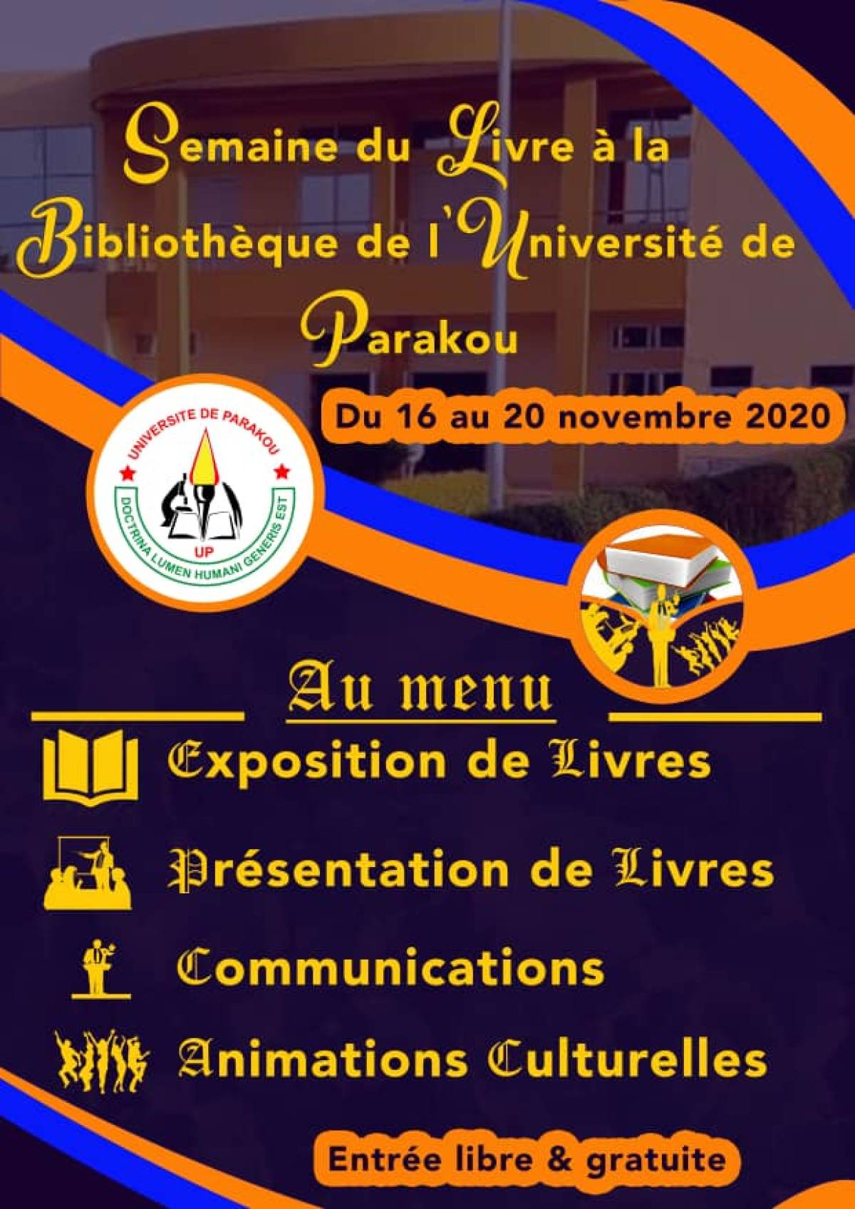 SEMAINE DU LIVRE DE LA BIBLIOTHÈQUE DE L’UNIVERSITÉ DE PARAKOU : L’événement démarre le lundi 16 novembre prochain