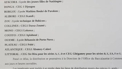 BAC 2020 AU BÉNIN : Le retrait des attestations démarre le 5 octobre prochain