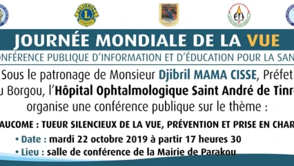 JOURNEE MONDIALE DE LA VUE À PARAKOU : L&rsquo;Hosat en conférence publique demain