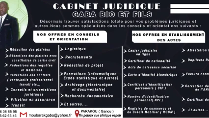 PARAKOU : Le cabinet juridique Gaba Bio et fils ouvre ses portes