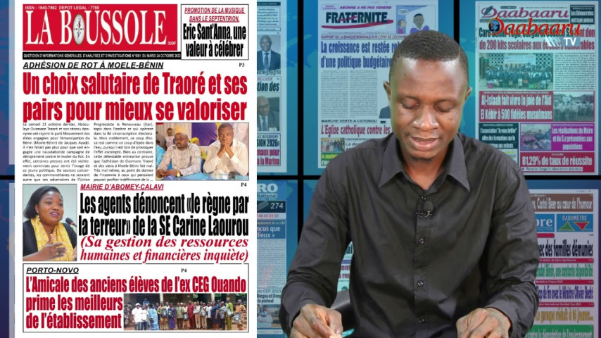 Revue des titres de ce mardi 24 octobre 2023 sur Daabaaru TV