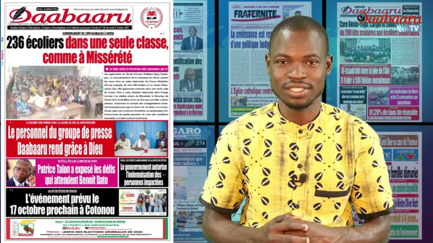 REVUE DES TITRES DE CE JEUDI 12 OCTOBRE 2023 SUR DAABAARU TV: PRESENTATION ISMAËL BALOGOU