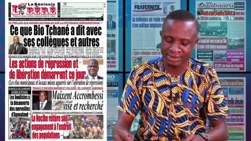 Revue des titres de ce vendredi 15 septembre 2023