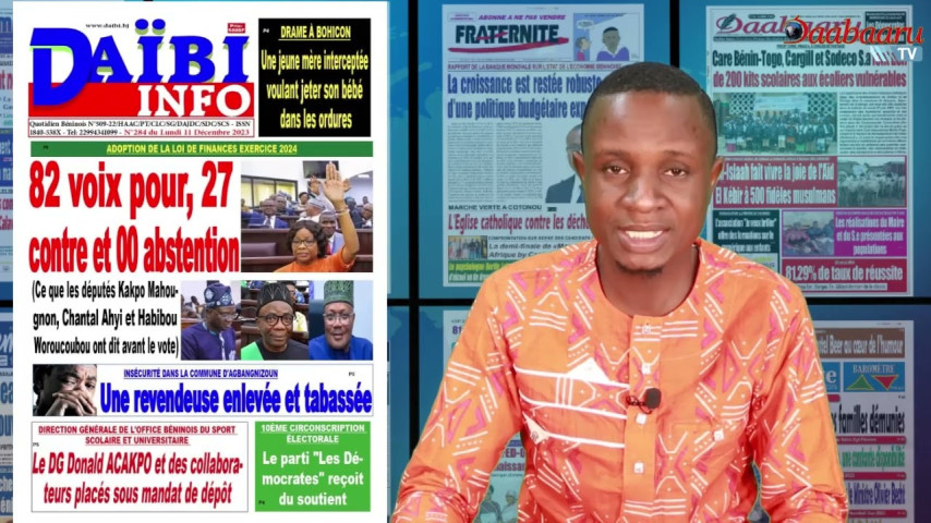 REVUE DES TITRES DE CE LUNDI 11 DECEMBRE 2023. PRESENTATION HERMANN HOUNSOU