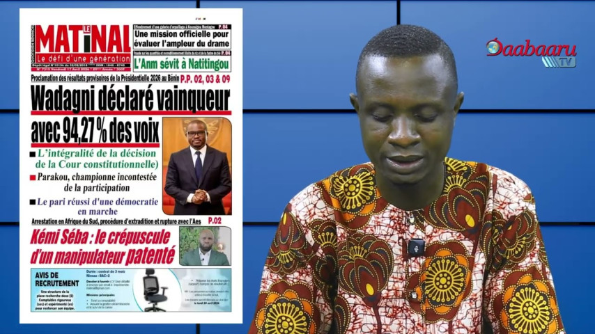 REVUE DES TITRES DES JOURNAUX DE CE VENDREDI 17 AVRIL  2026