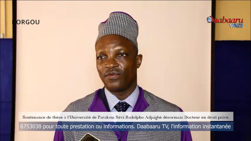 SOUTENANCE DE THÈSE À L'UP: Sêvi Rodolphe Adjaïgbé désormais Docteur en droit privé