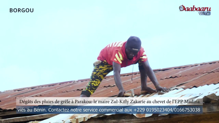 Dégâts des pluies de grêle à Parakou : le maire Zul-Kifly Zakarie au chevet de l'EPP Madina