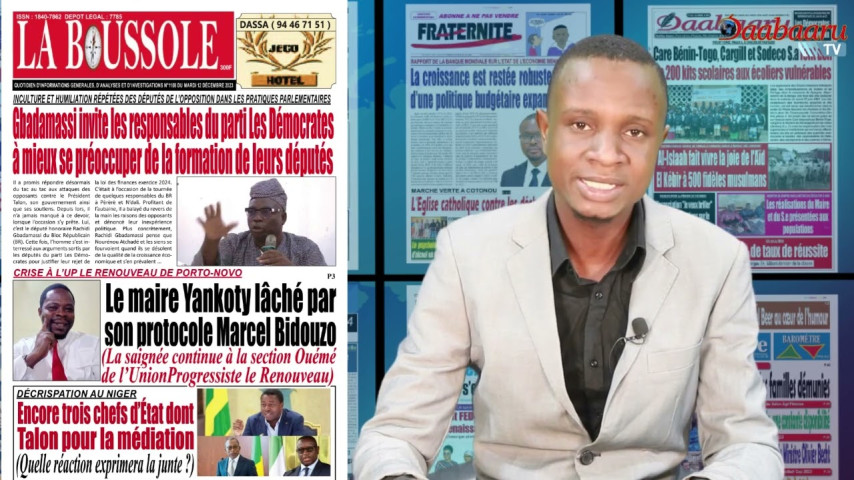 REVUE DES TITRES DE CE MARDI 12 DECEMBRE 2023. PRESENTATION HERMANN HOUNSOU