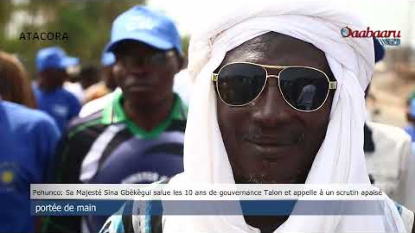 Pehunco:Sa Majesté Sina Gbèkègui rend hommage aux 10 ans de Talon et invite à une élection pacifique
