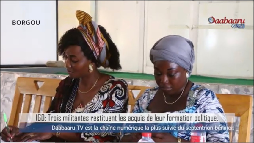 IGD: Trois militantes restituent les acquis de leur formation politique
