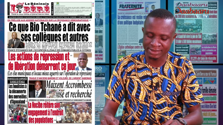 Revue des titres de ce vendredi 15 septembre 2023